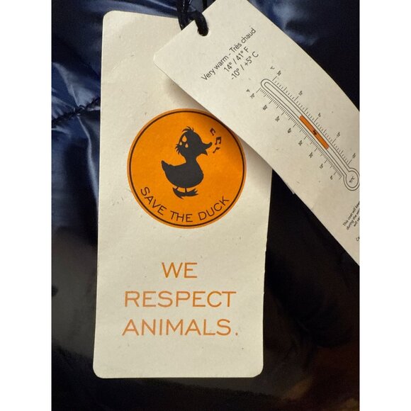 Save The Duck Nicki Short Puffer Coat Blue Women's Size 1 Small  New With Tag - Picture 7 of 8